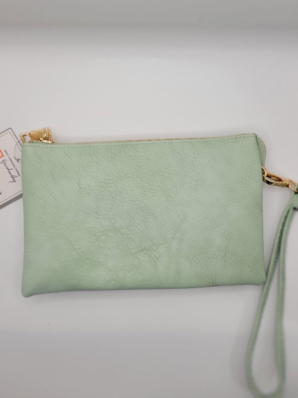Jen & Co Vegan Leather Crossbody Bag in Light Mint Green